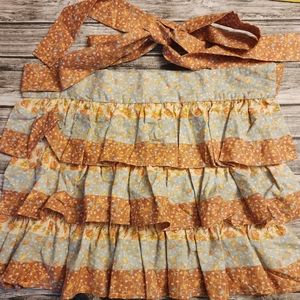 Handmade ruffle floral apron